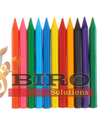 Creioane colorate cerate 12 culori, hexagonale, ZOO